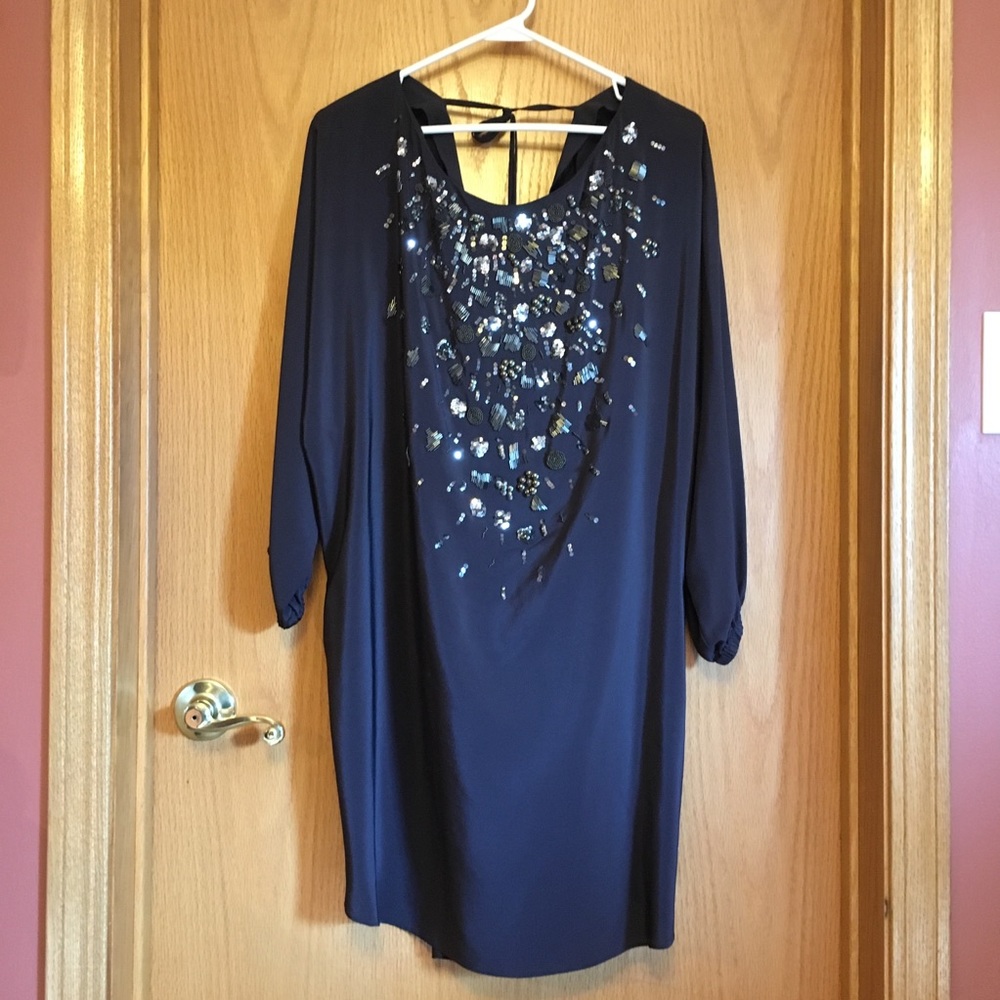 Rebecca Taylor graphite silk dress with sequins